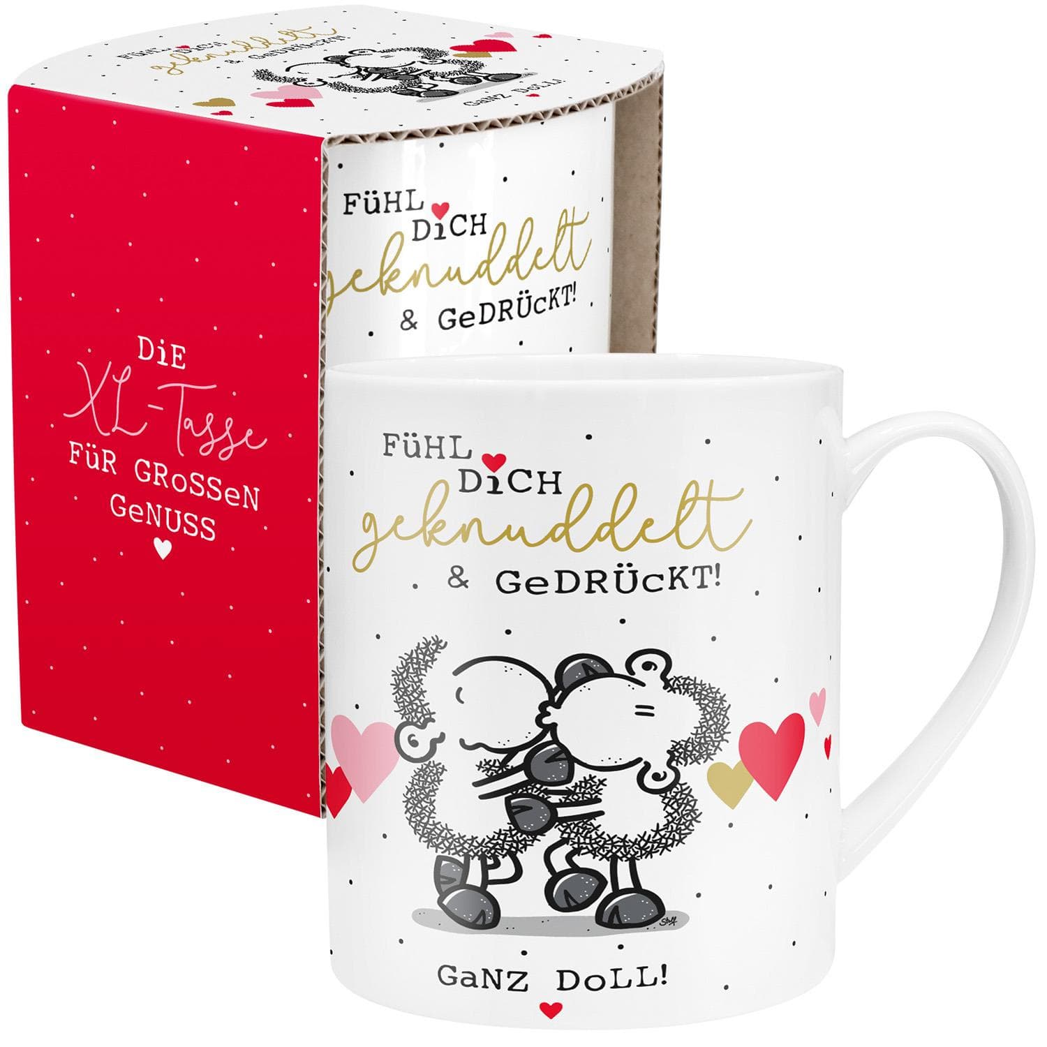 Produktbild sheepworld XL-Tasse »Fühl Dich geknuddelt&gedrückt!« 2 von 3