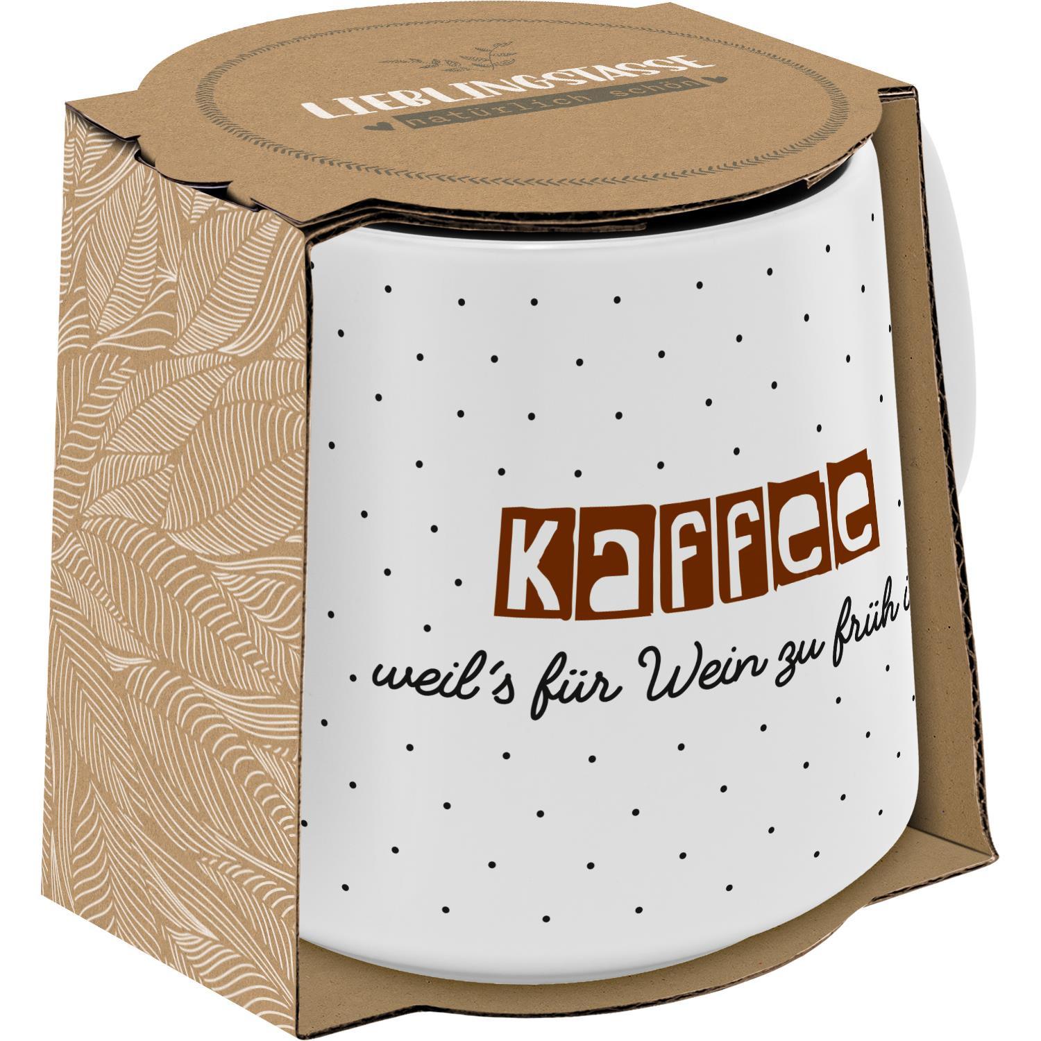 Produktbild GRUSS&CO Tasse Konisch »Kaffee weil's für Wein zu früh ist!« 2 von 3
