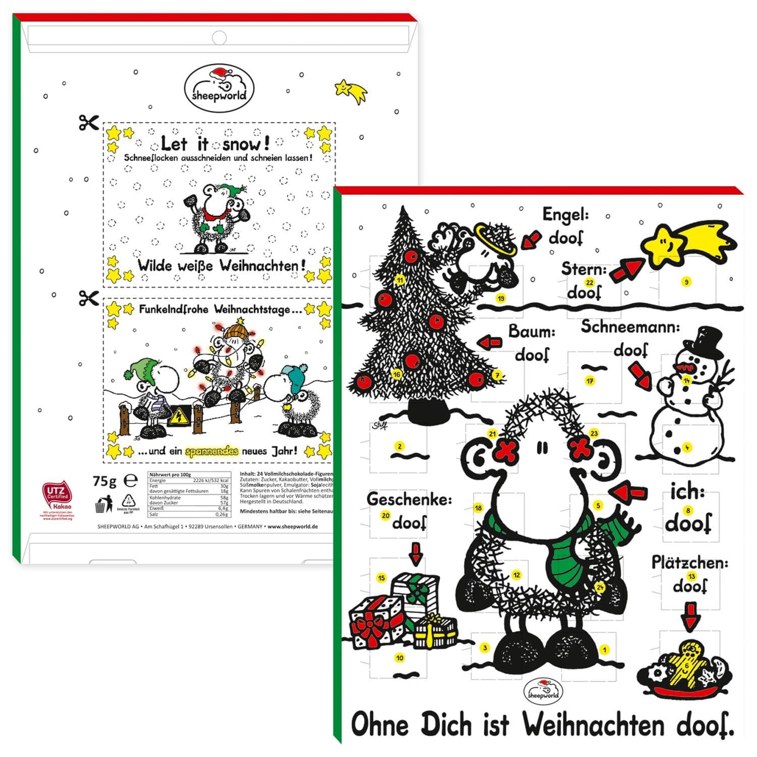 sheepworld Adventskalender »Ohne Dich ist Weihnachten doof.«