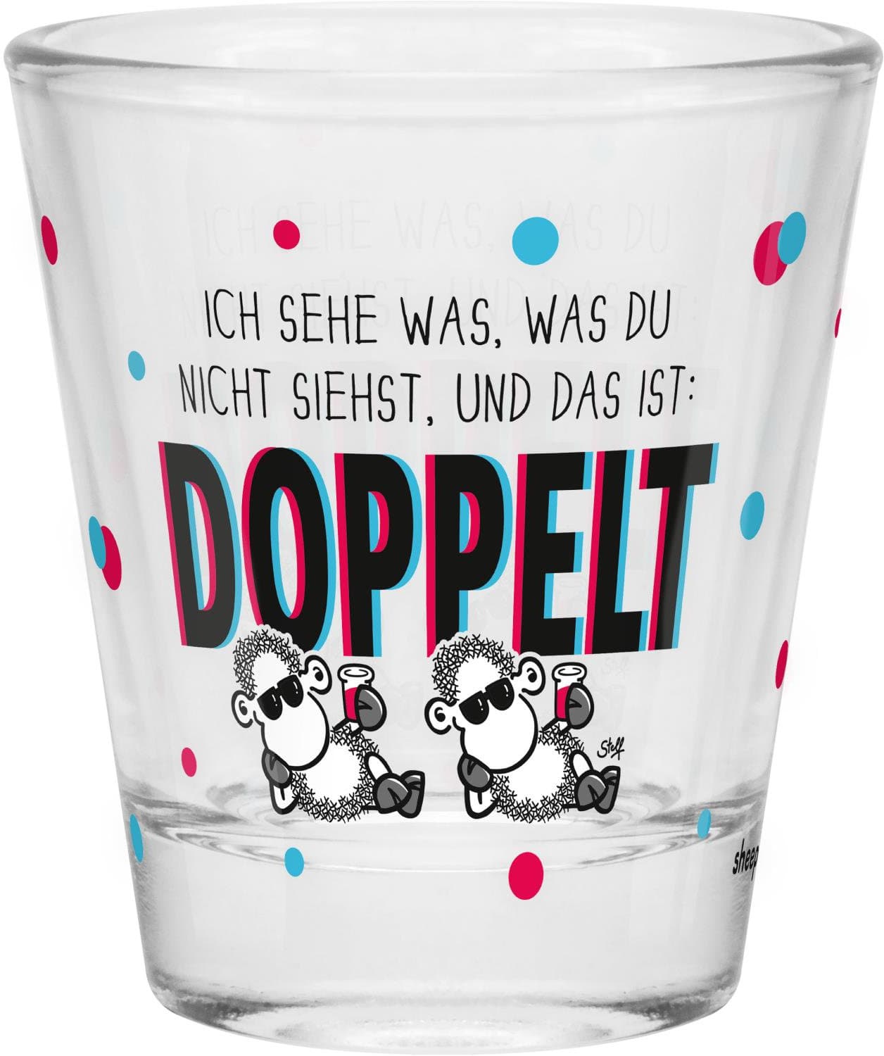 sheepworld Schnapsglas »Ich sehe was, was du nicht siehst, und das ist: Doppelt«