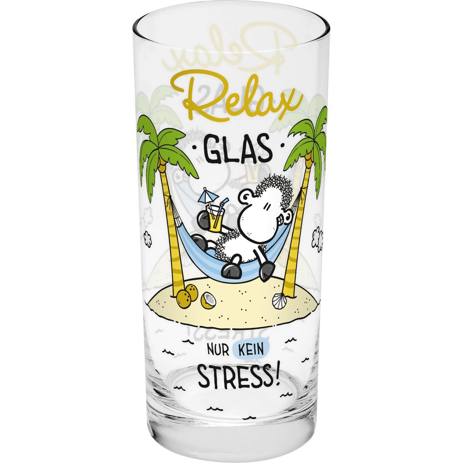 sheepworld Trinkglas »Relax Glas - Nur kein Stress!«
