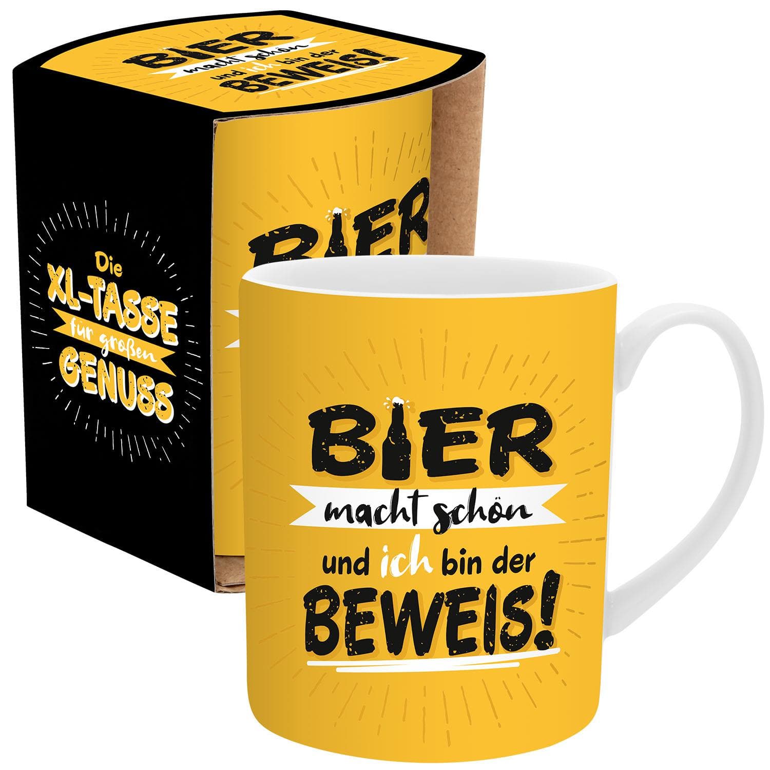 GRUSS&CO XL Tasse »Bier macht schön und ich bin der Beweis!«