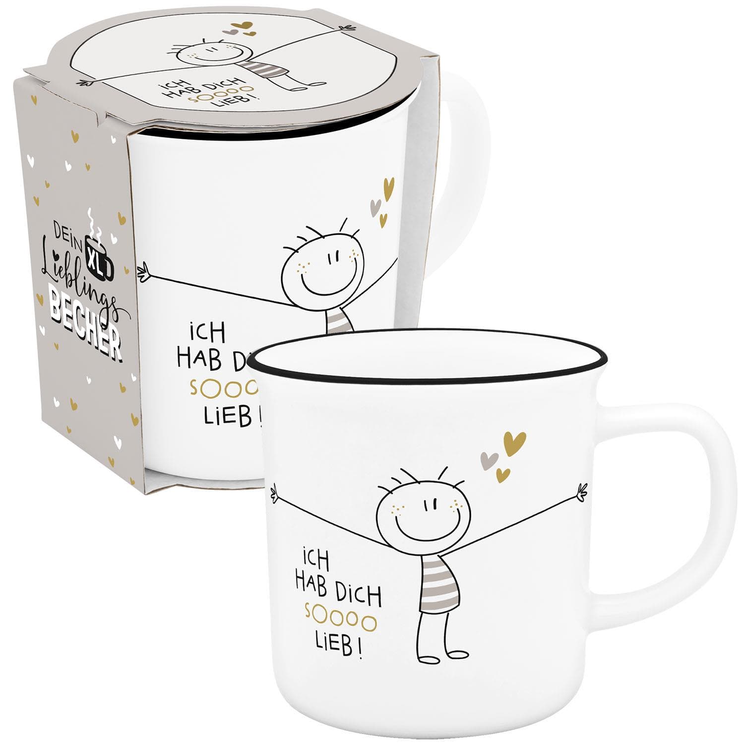 HAPPYLIFE XL Becher »Ich hab dich soooo lieb!«