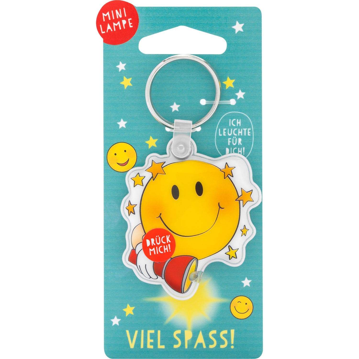 GRUSS&CO Schlüsselanhänger Mini Lampe »Smiley«