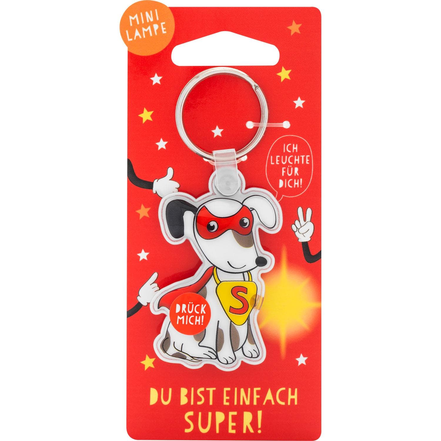 GRUSS&CO Schlüsselanhänger Mini Lampe »Superhund«