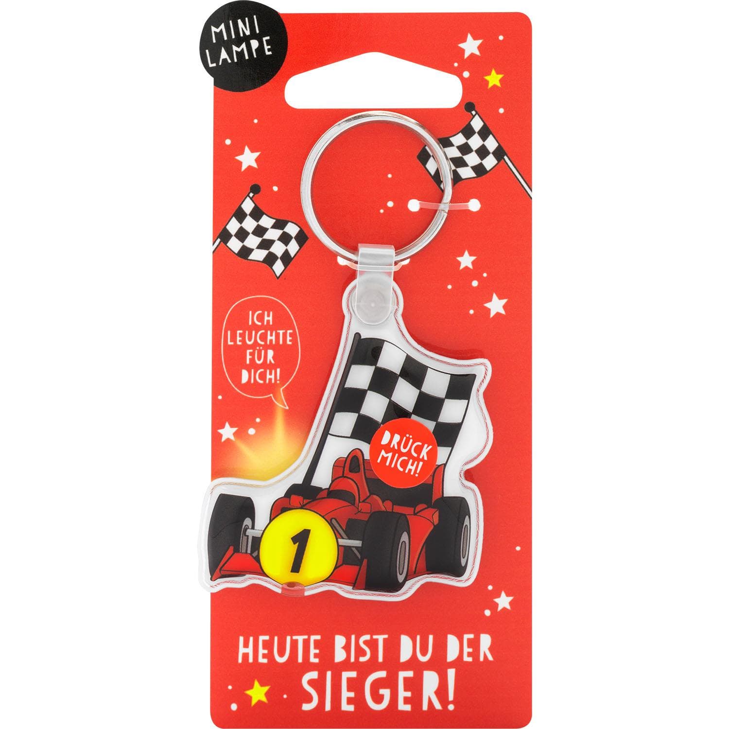 GRUSS&CO Schlüsselanhänger Mini Lampe »Rennwagen«