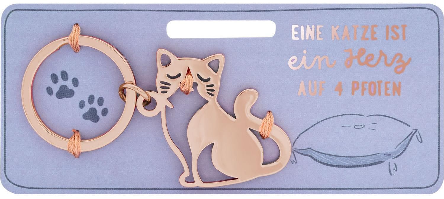 GRUSS&CO Schlüsselanhänger »Eine Katze ist ein Herz auf 4 Pfoten«