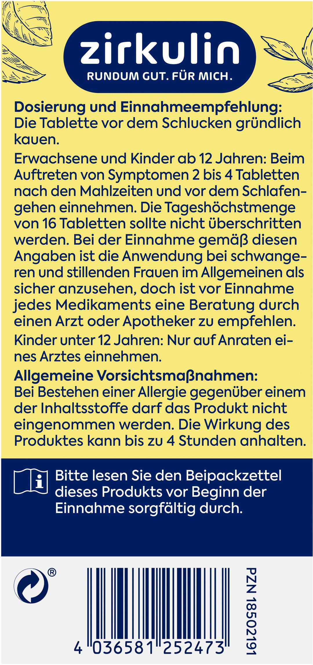 Produktbild Zirkulin Magen-Kautabletten 2 von 5