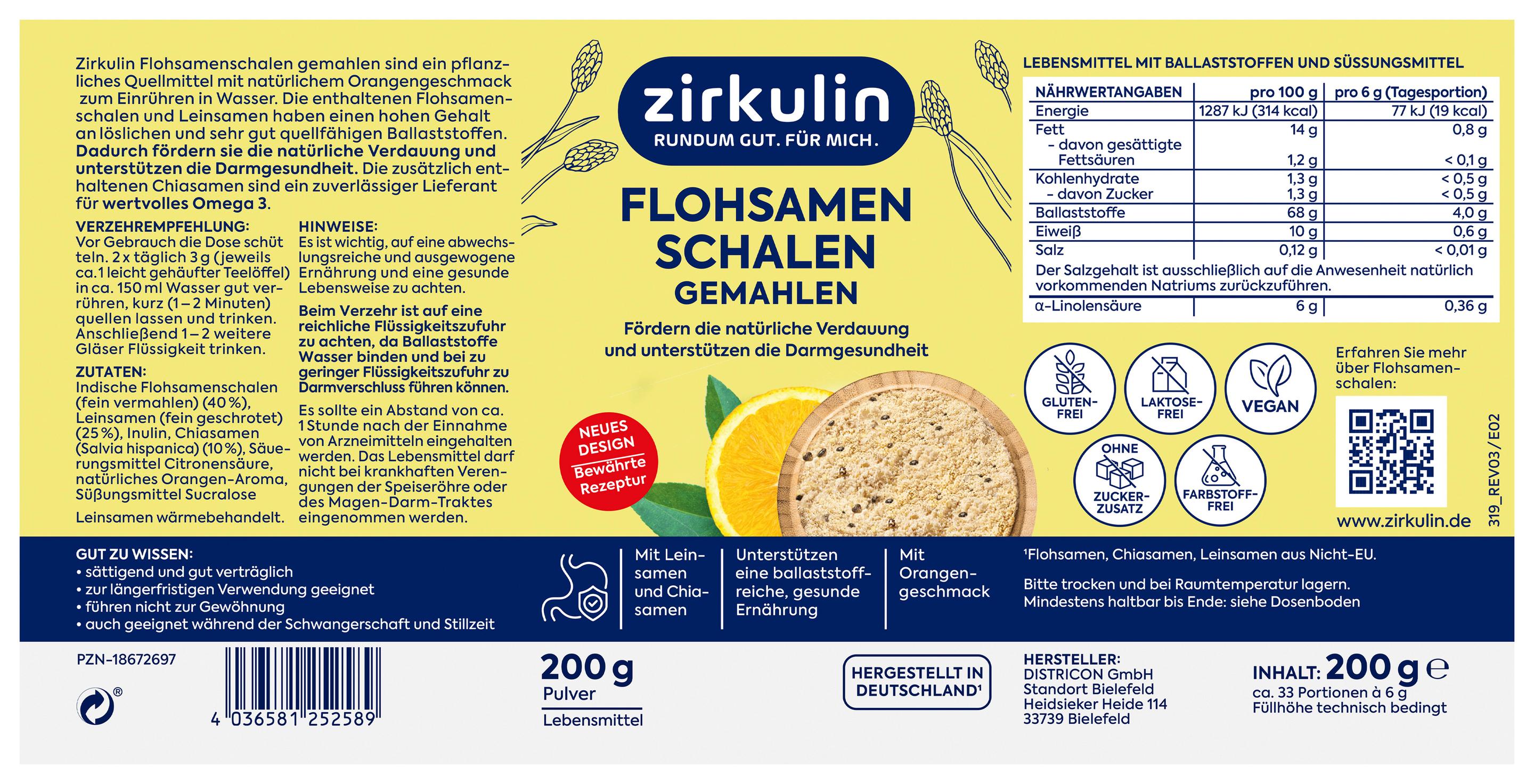 Produktbild Zirkulin Flohsamen Schalen gemahlen 4 von 4