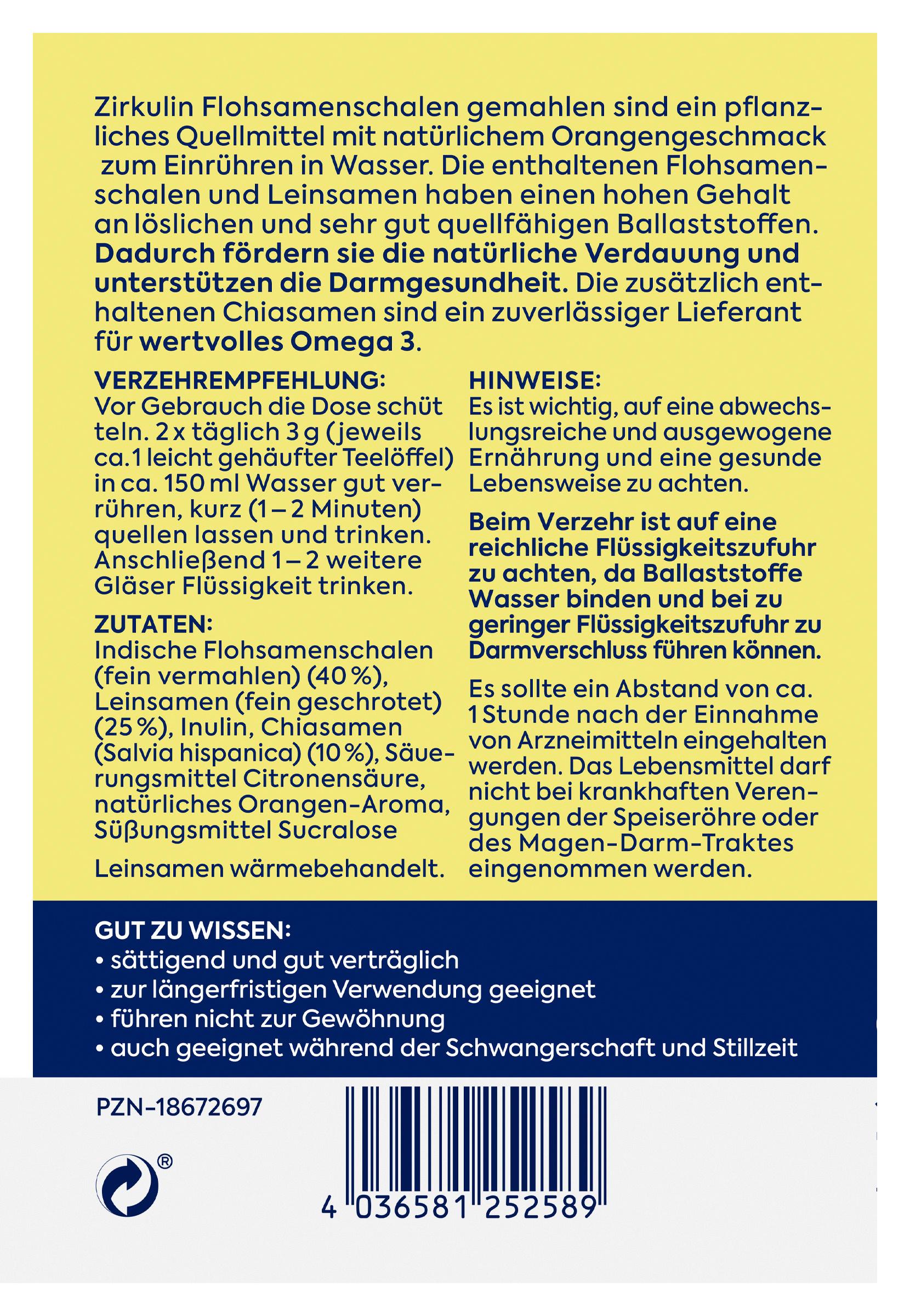 Produktbild Zirkulin Flohsamen Schalen gemahlen 3 von 4