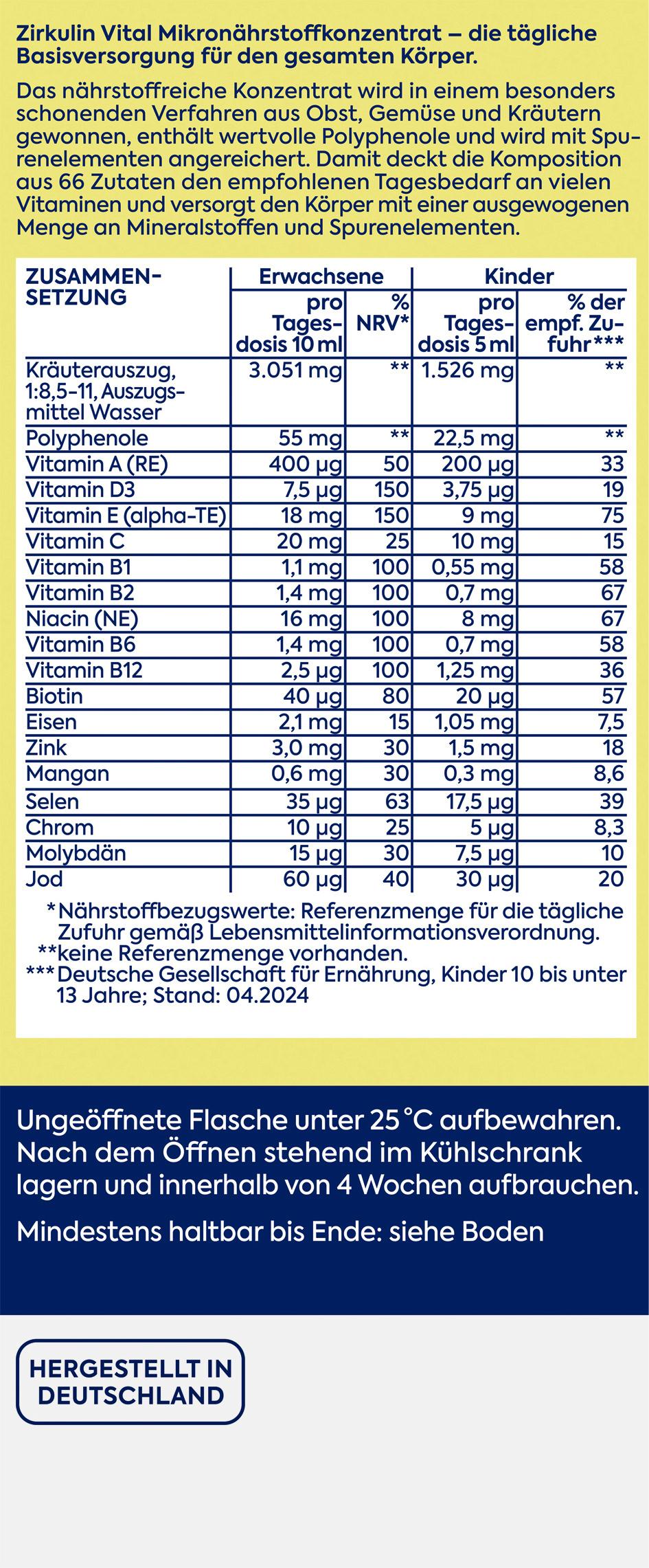 Produktbild Zirkulin Vital Mikronährstoffkonzentrat 2 von 5