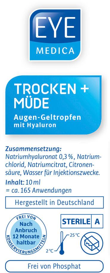 Produktbild EyeMedica Augen-Geltropfen Trocken + Müde 2 von 4