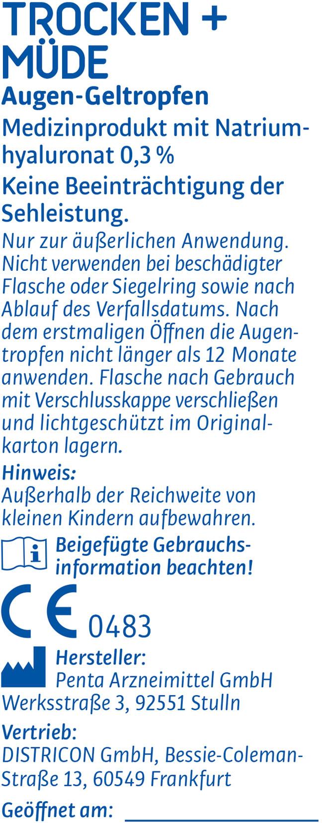 Produktbild EyeMedica Augen-Geltropfen Trocken + Müde 3 von 4
