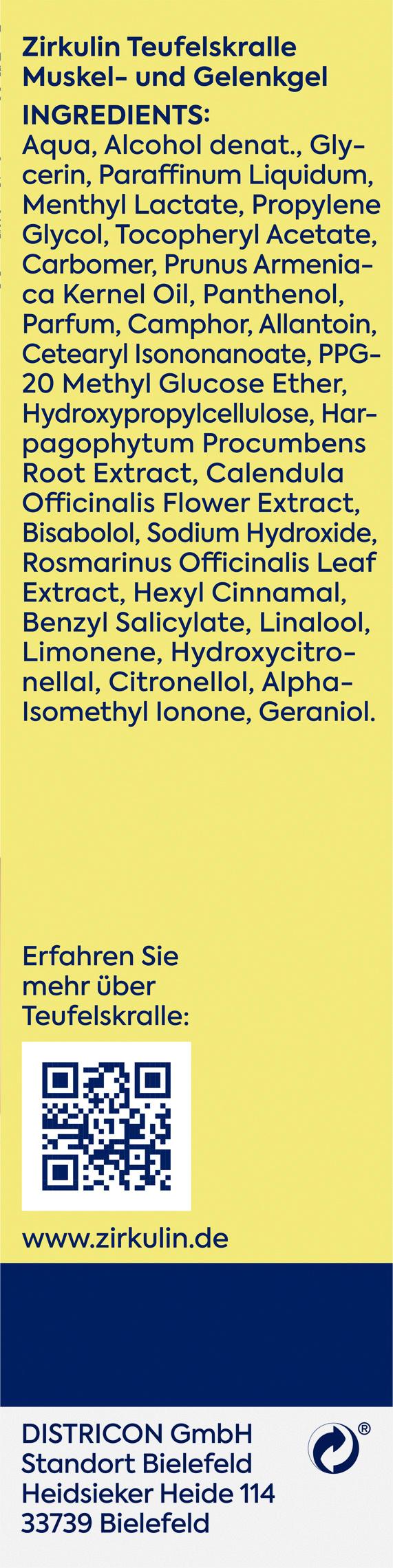 Produktbild Zirkulin Teufelskralle Muskel Gel 4 von 7