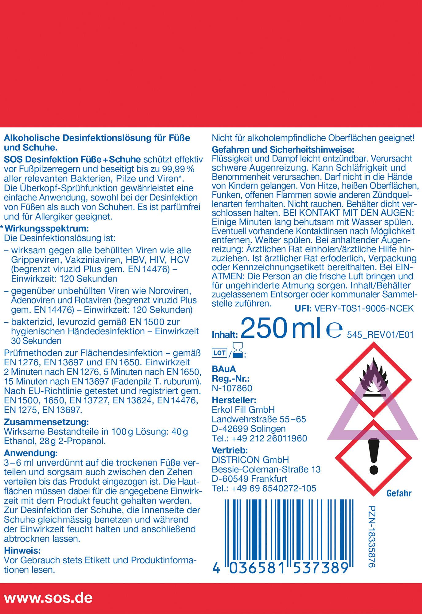 Produktbild SOS Desinfektion Schuhe&Füße 2 von 2