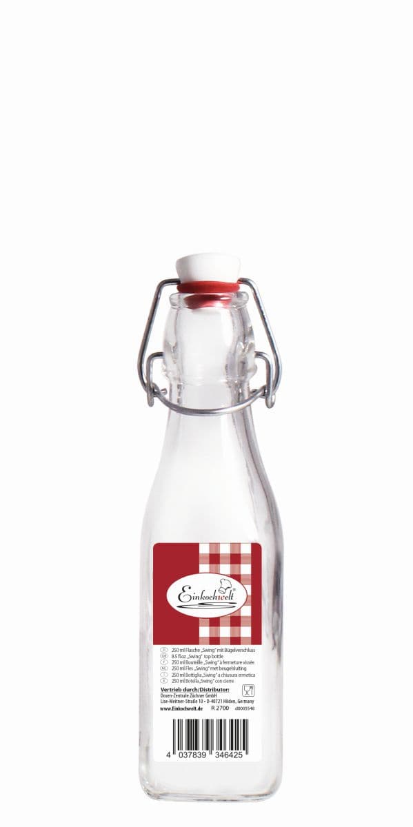 Einkochwelt Glasflasche mit Bügelverschluss  Swing 250ml