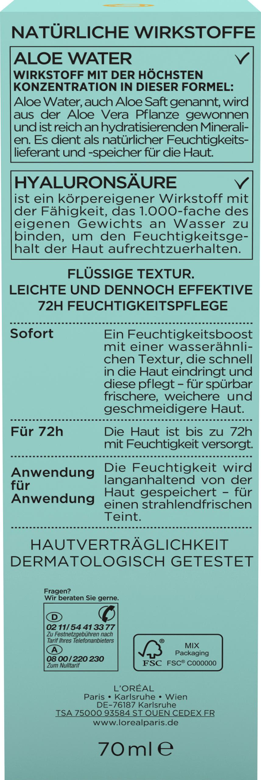 Produktbild L'Oréal Paris Hydra Genius Aloe Aqua Feuchtigkeitsfluid - für ein frisches Hautbild bei normaler bis Mischhaut 3 von 4