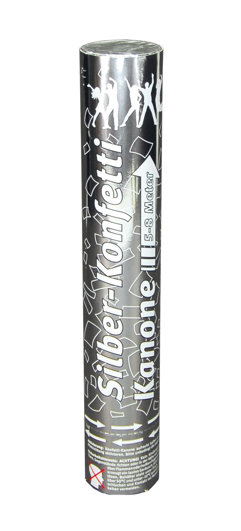 PARTYTIME BOOM - Silber Konfetti Kanone 30 cm