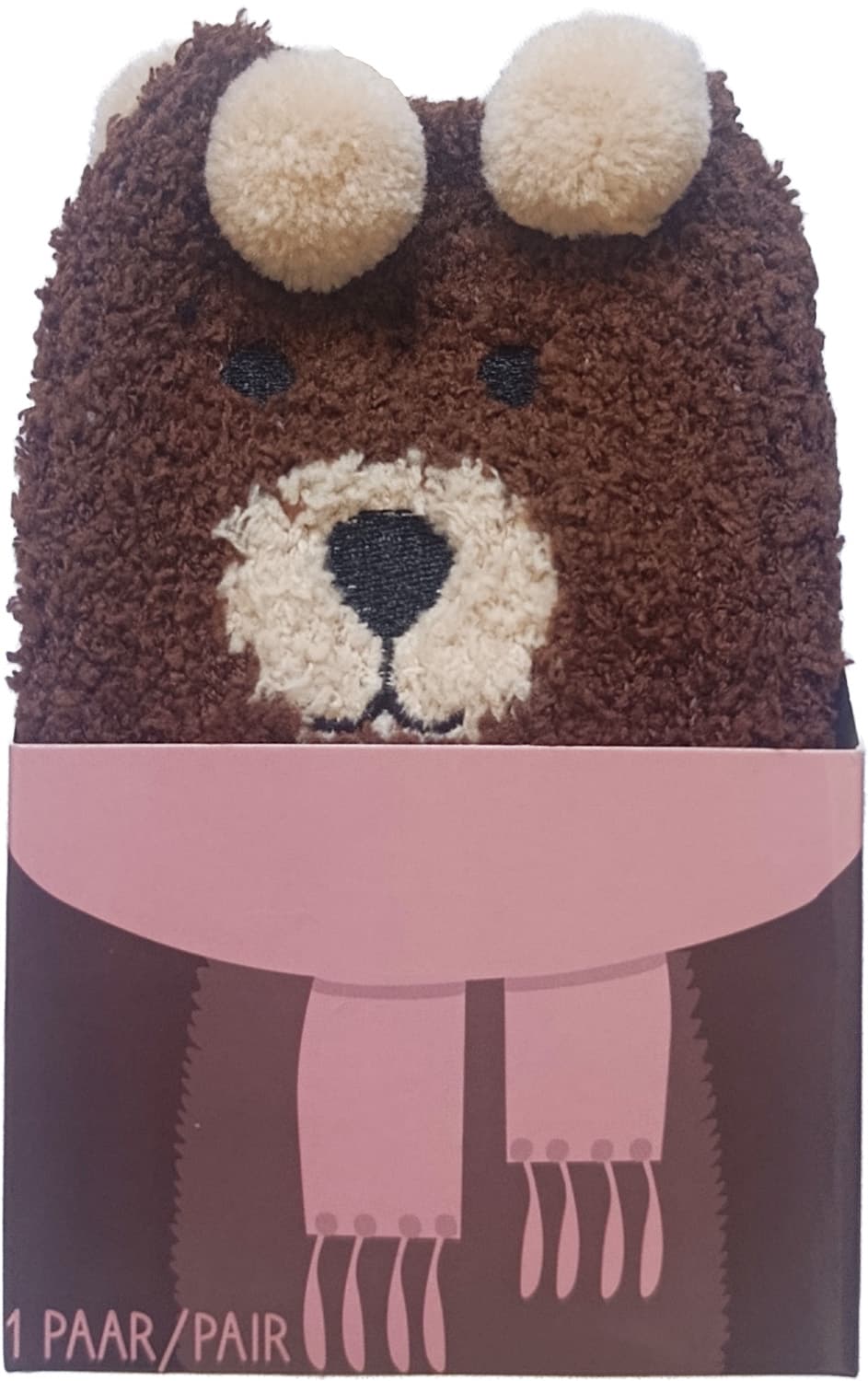 Damen Kuschelsocken mit 3D Design Bär