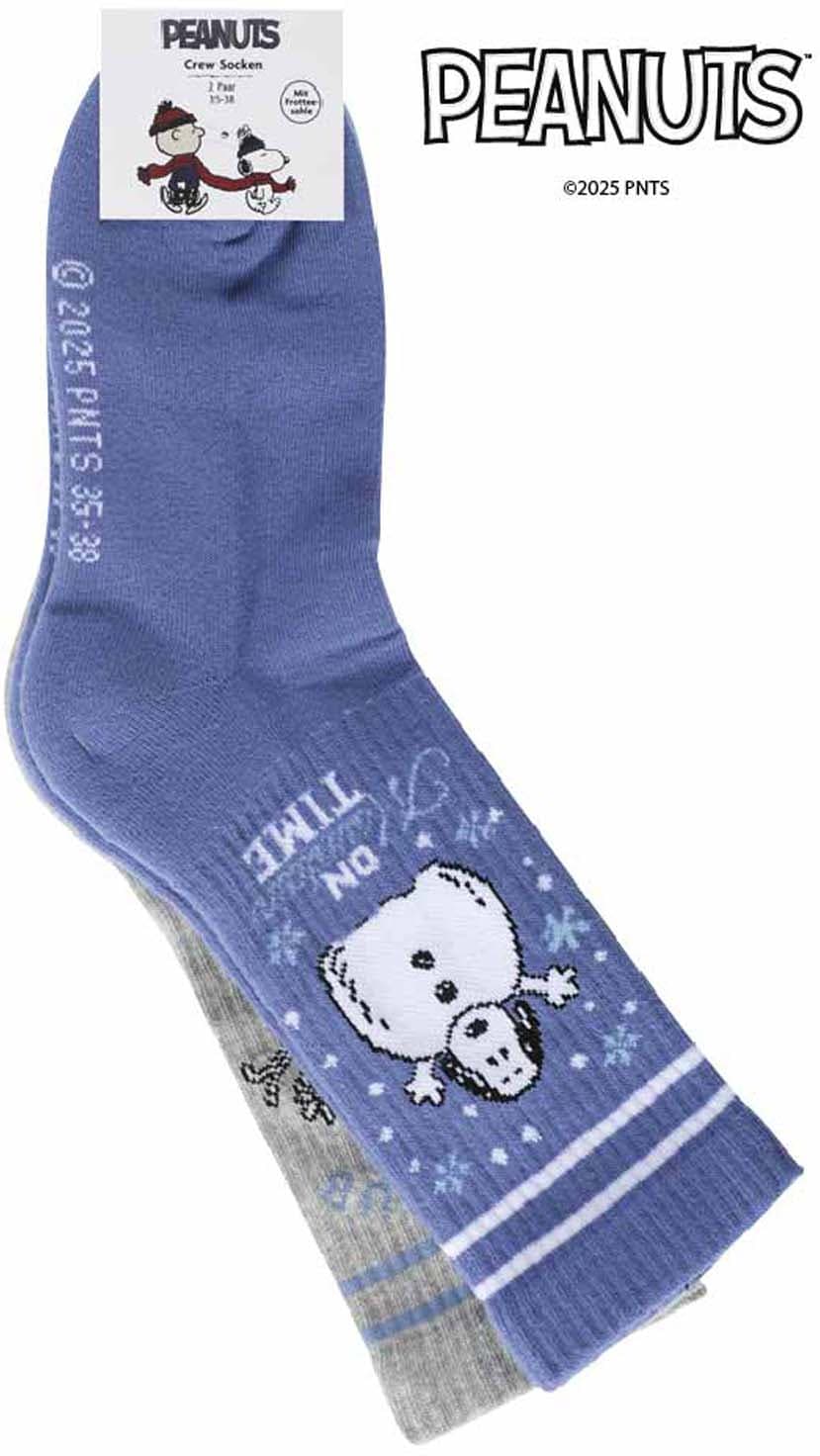 Peanuts Unisex Crew Socken Mountain Snoopy 2er Pack