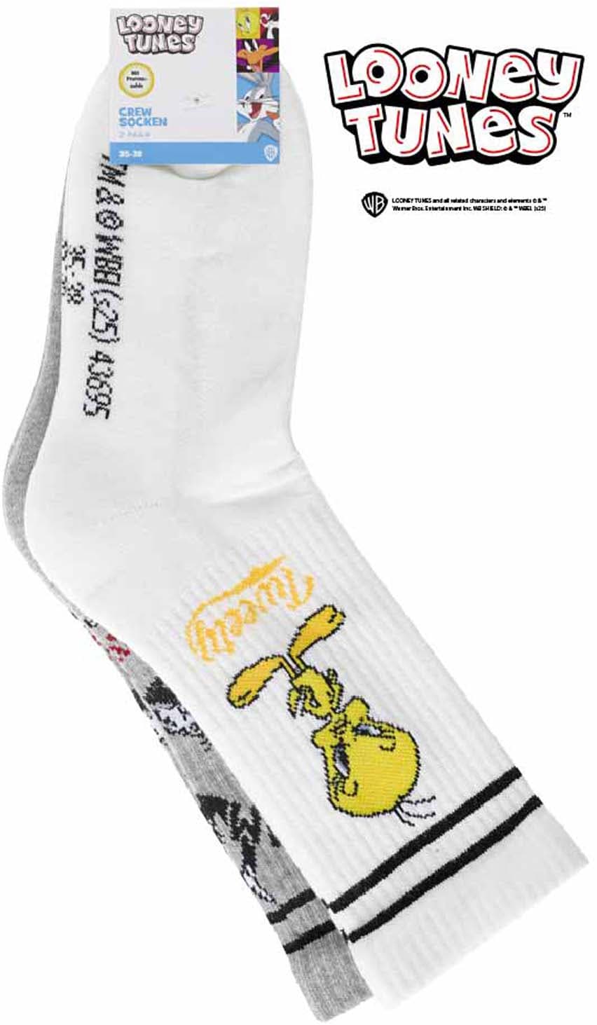 Looney Tunes Unisex Crew Socken Tweety 2er Pack