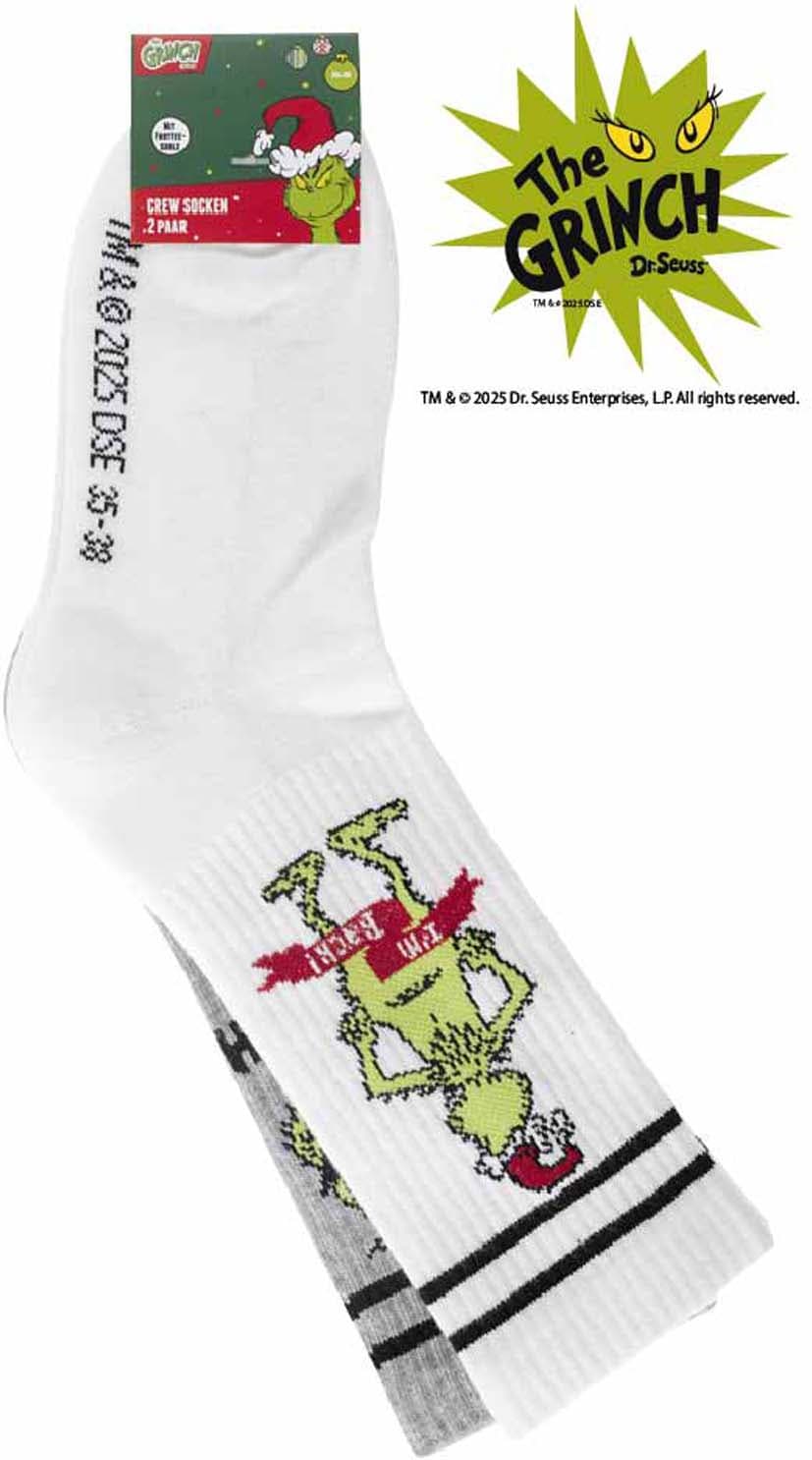 Grinch Unisex Crew Socken 2er Pack