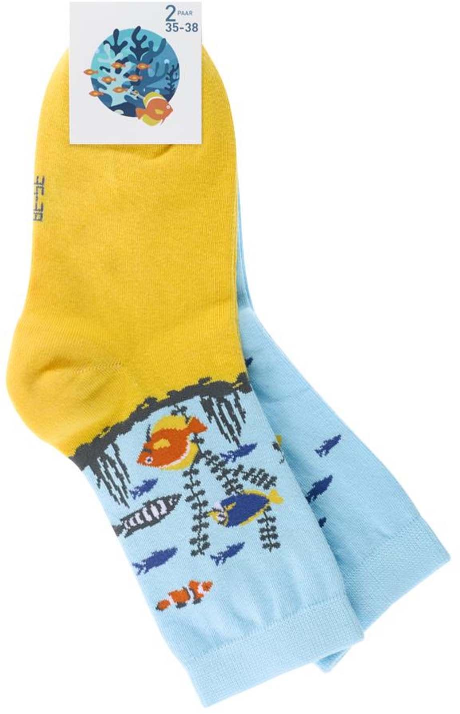 Damen Socken Unterwasserwelt 2er Pack