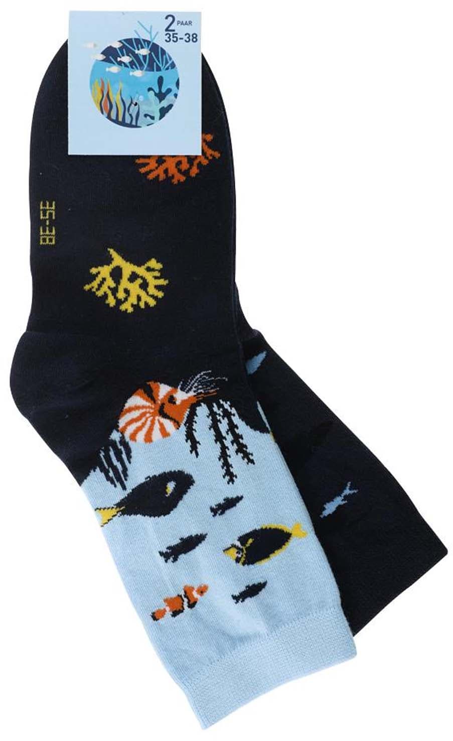 Damen Socken Unterwasserwelt 2er Pack