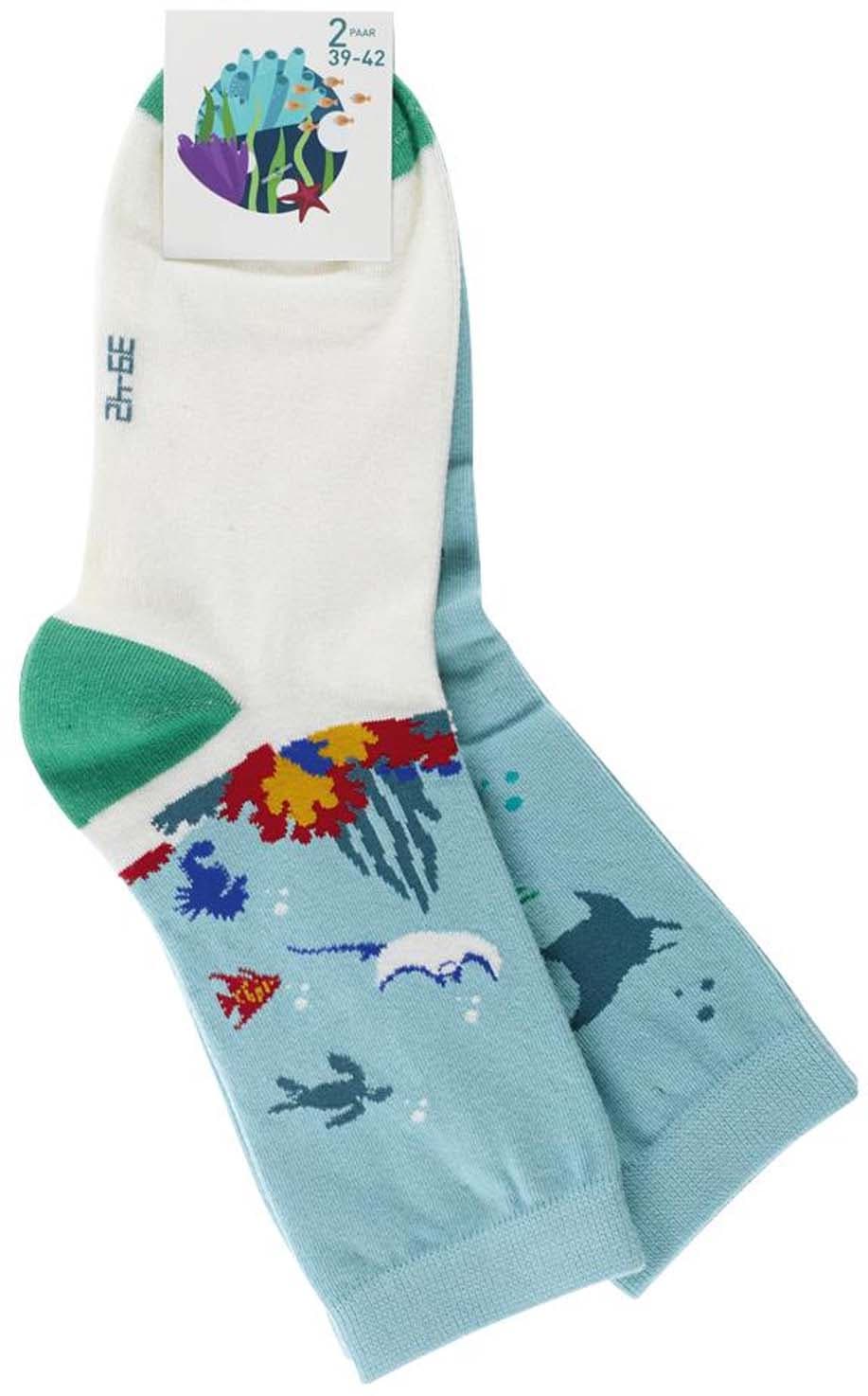 Damen Socken Unterwasserwelt 2er Pack