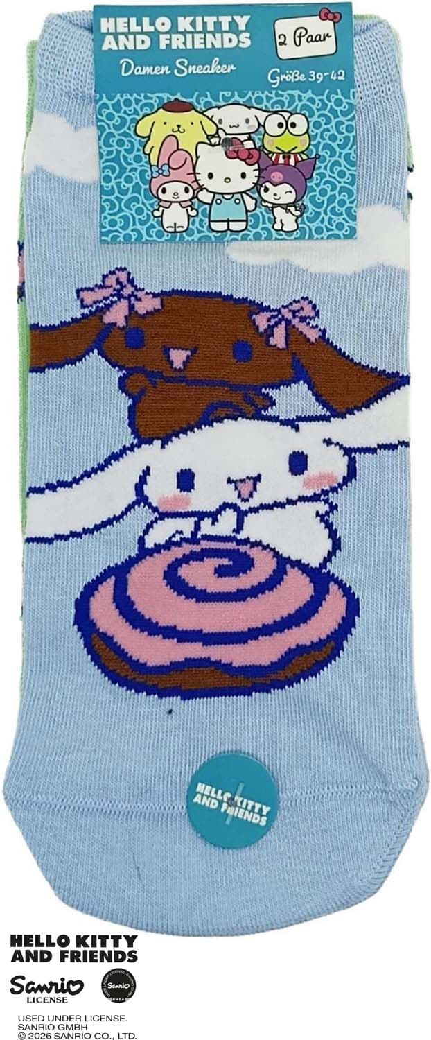 Hello Kitty and Friends Damen Sneaker Socken 2er Pack Cinamoro
