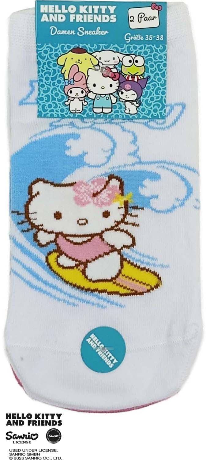 Hello Kitty and Friends Damen Sneaker Socken 2er Pack Hello Kitty