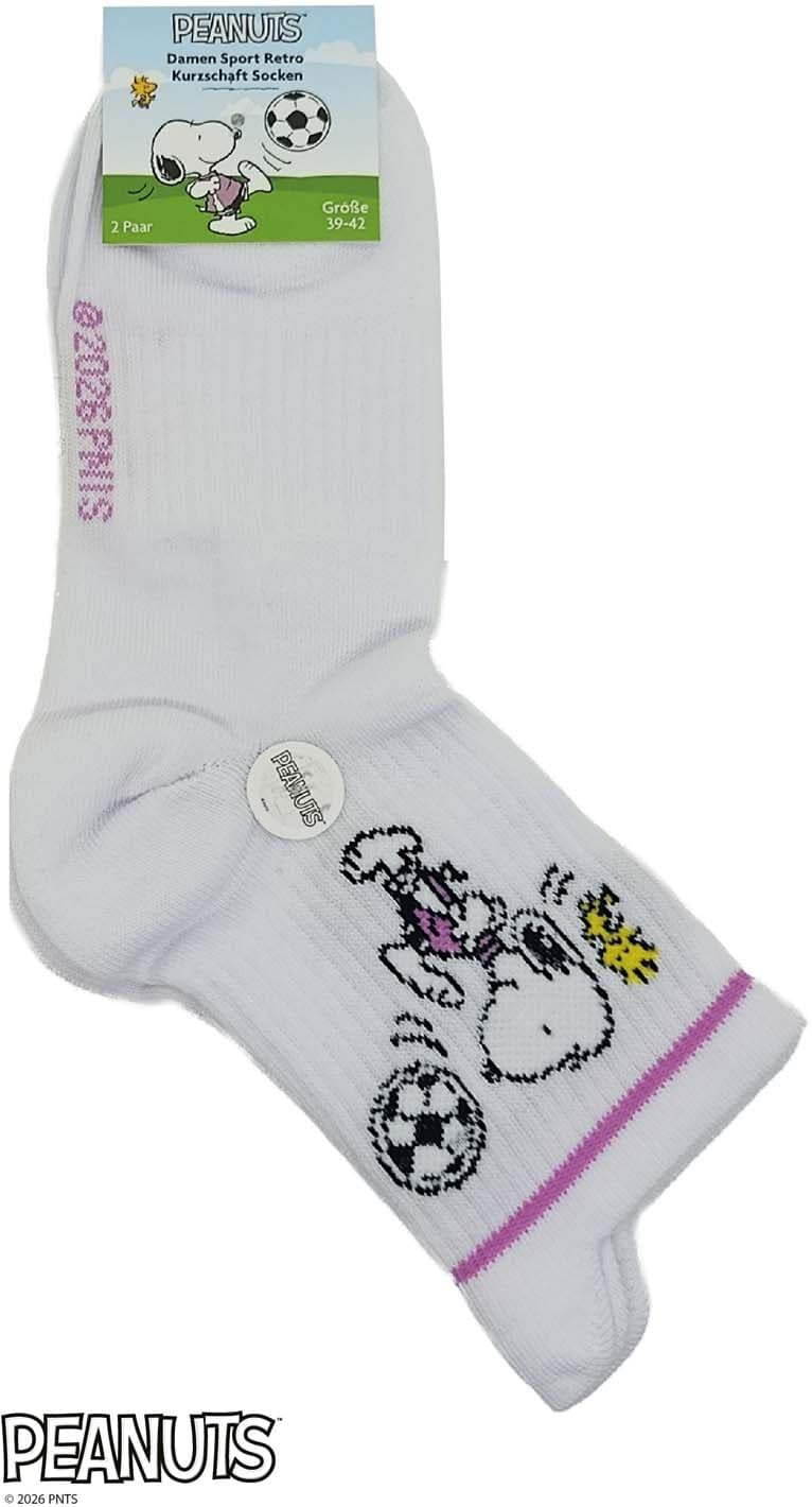 Peanuts Damen Kurzsocken Retro 2er Pack