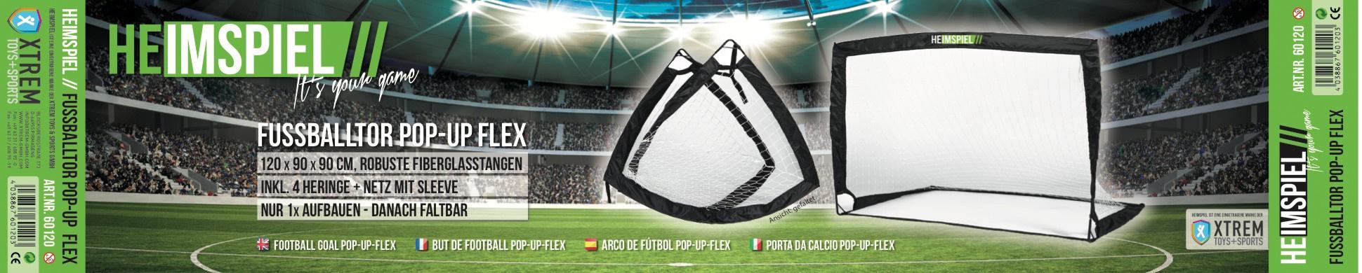 Xtrem Toys - HeimspieL - Fußballtor Pop-up-Flex