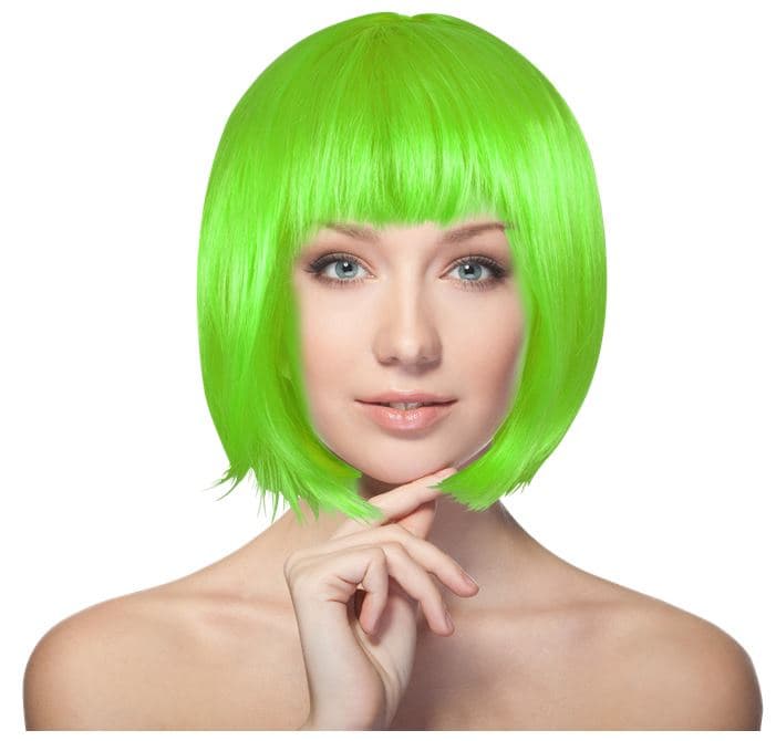 Makotex - Perücke Bob neon grün