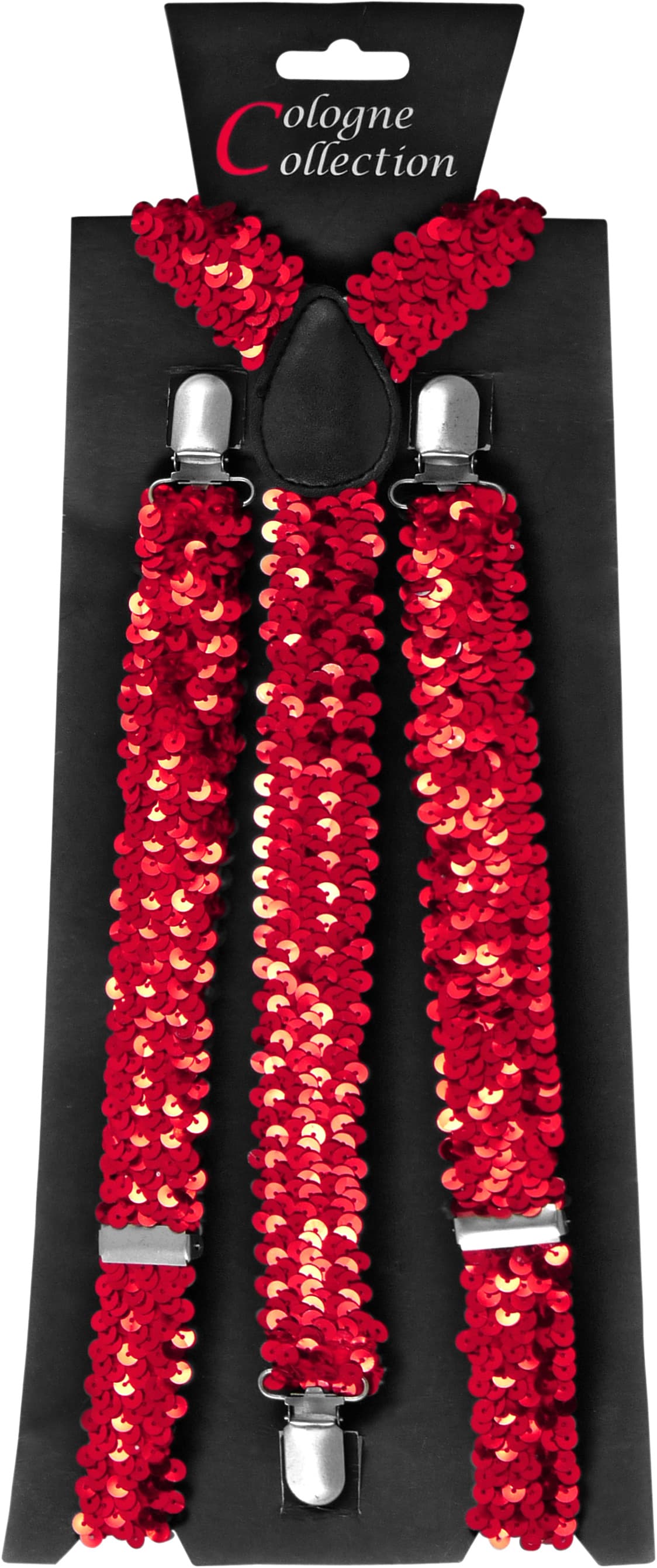 Makotex - Hosenträger Pailletten rot