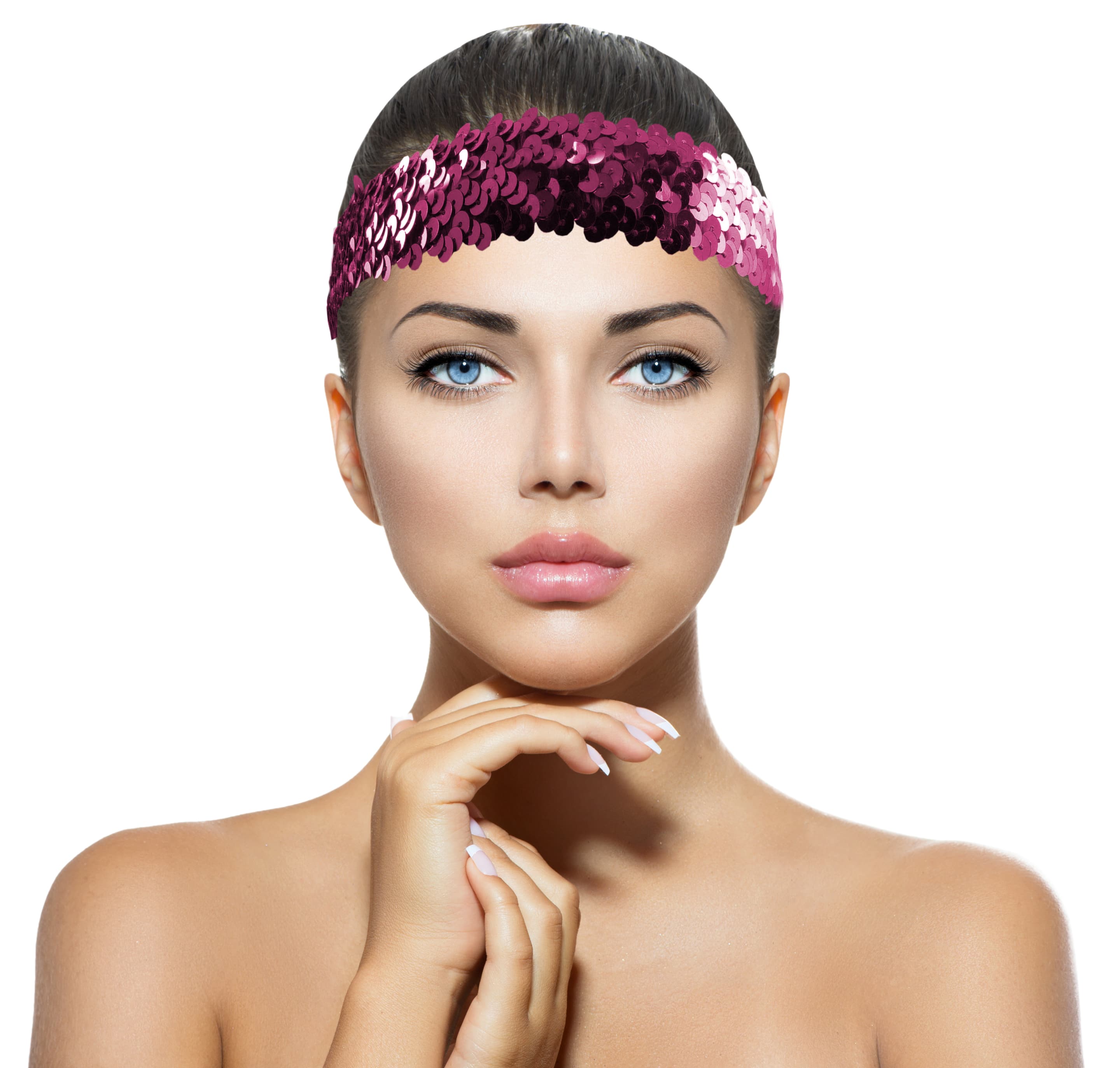 Makotex - Stirnband Pailletten pink