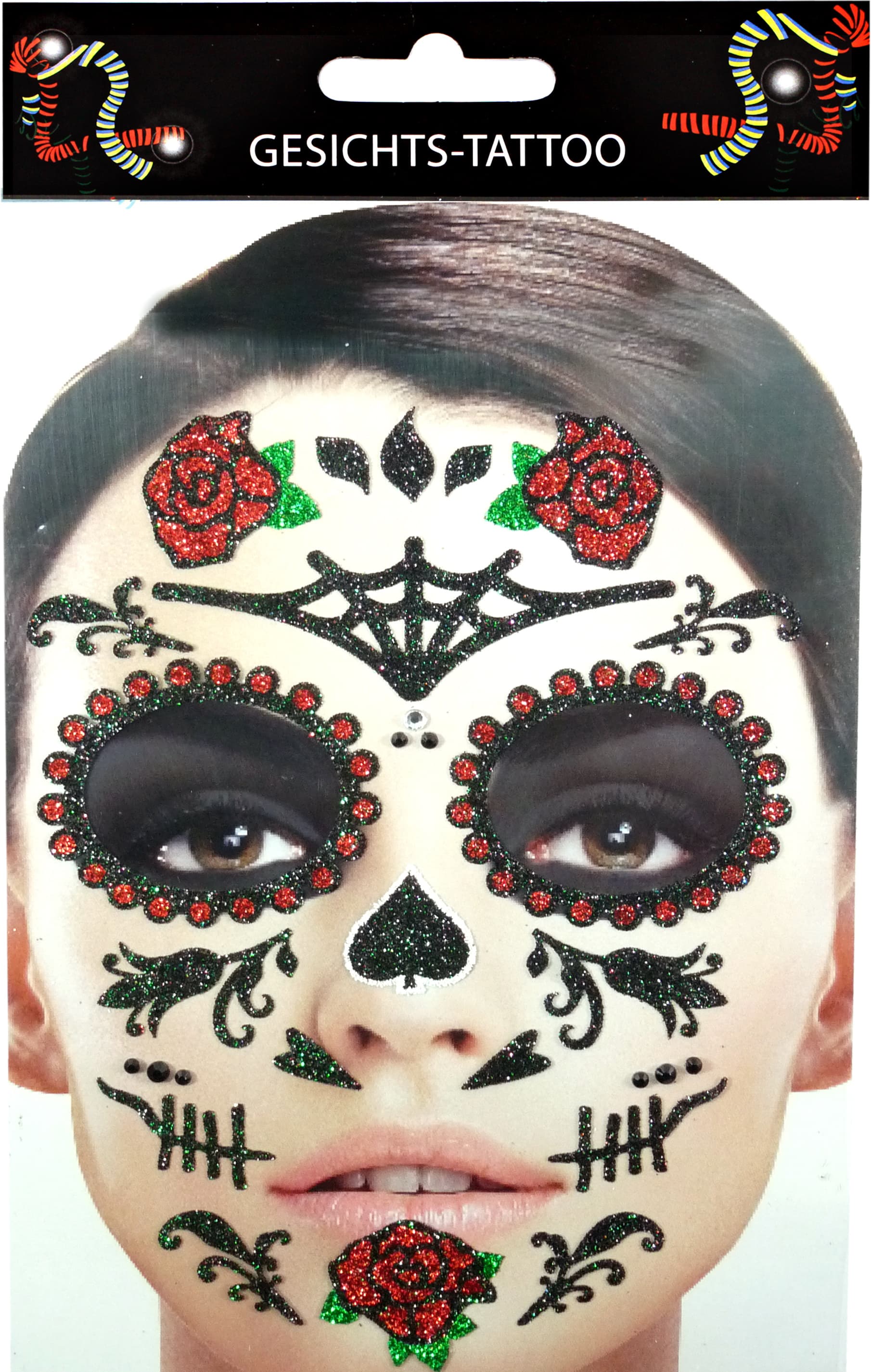Makotex - Gesichts-Tattoo Day of the Dead Rosen