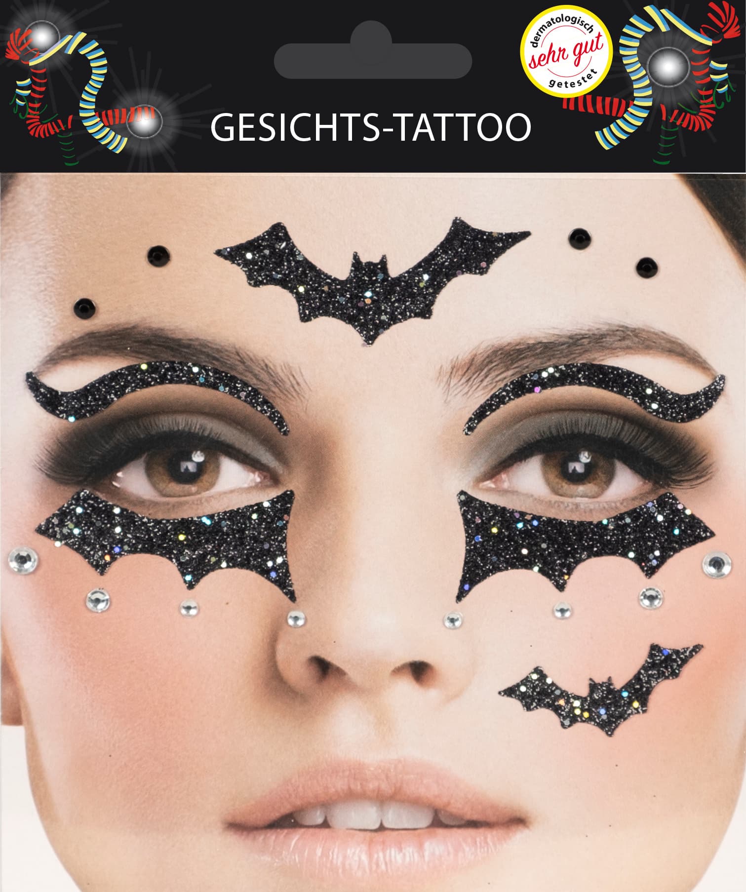 Makotex - Gesichts-Tattoo Fledermaus 998987879-5