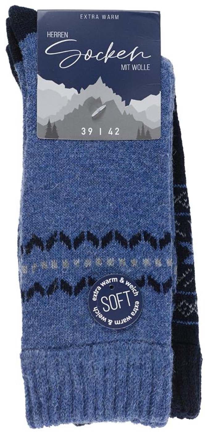 Herren Wintersocken mit Wolle 2er Pack