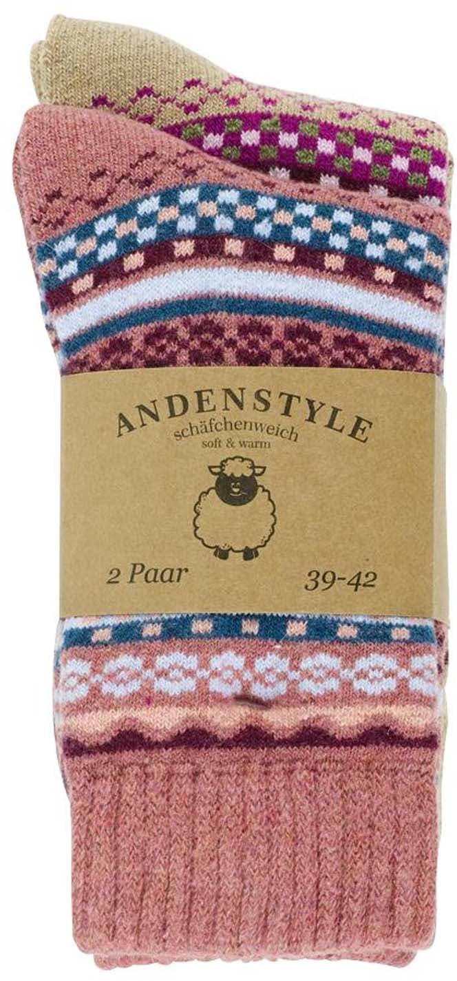 Damen Wintersocken Andenstyle 2er Pack