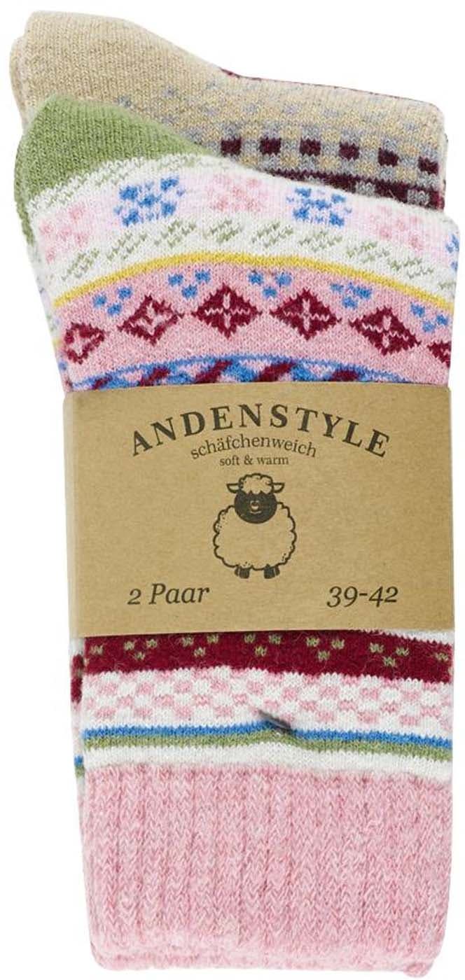 Damen Wintersocken Andenstyle 2er Pack