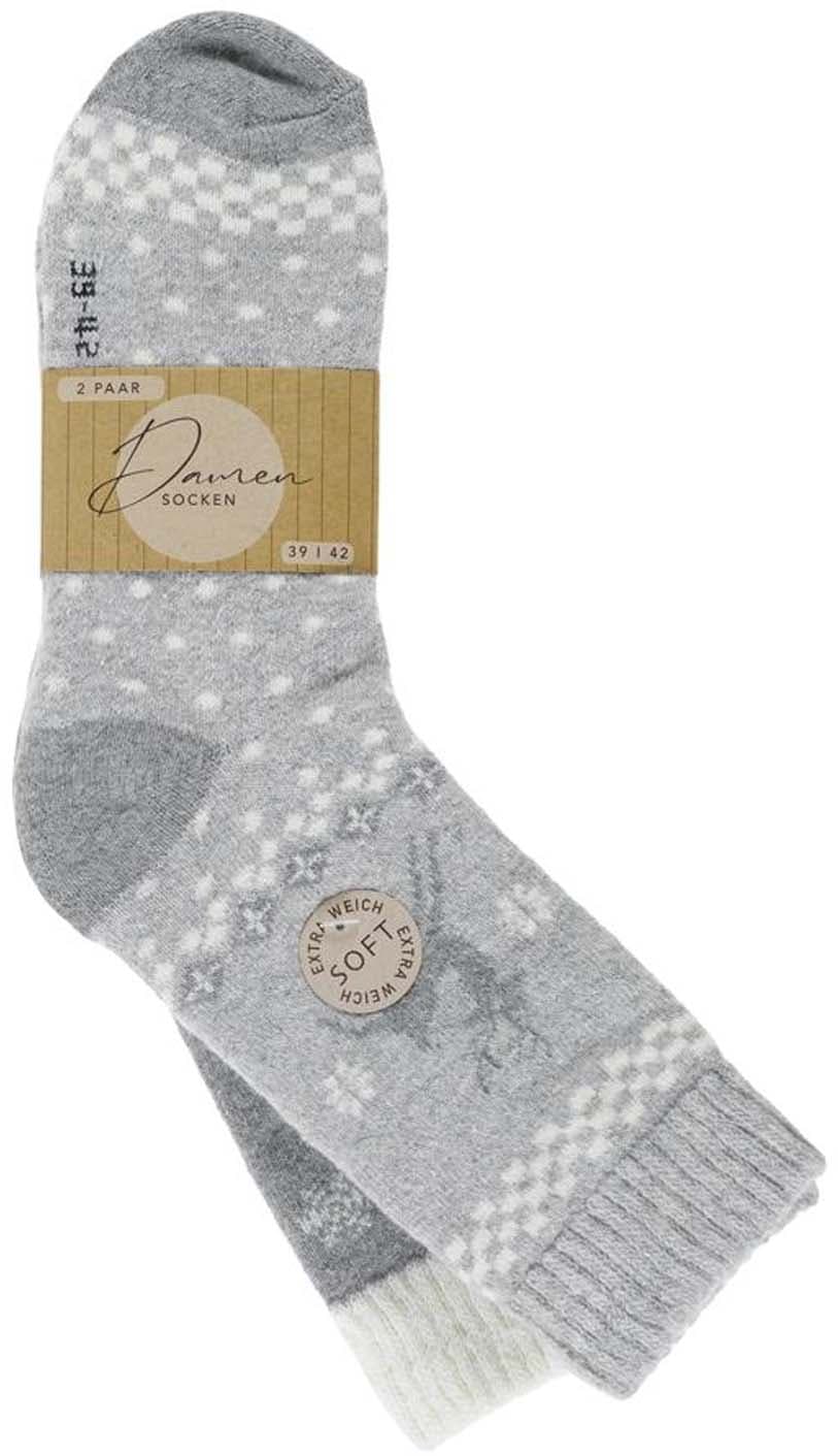 Damen Wintersocken mit Wolle 2er Pack