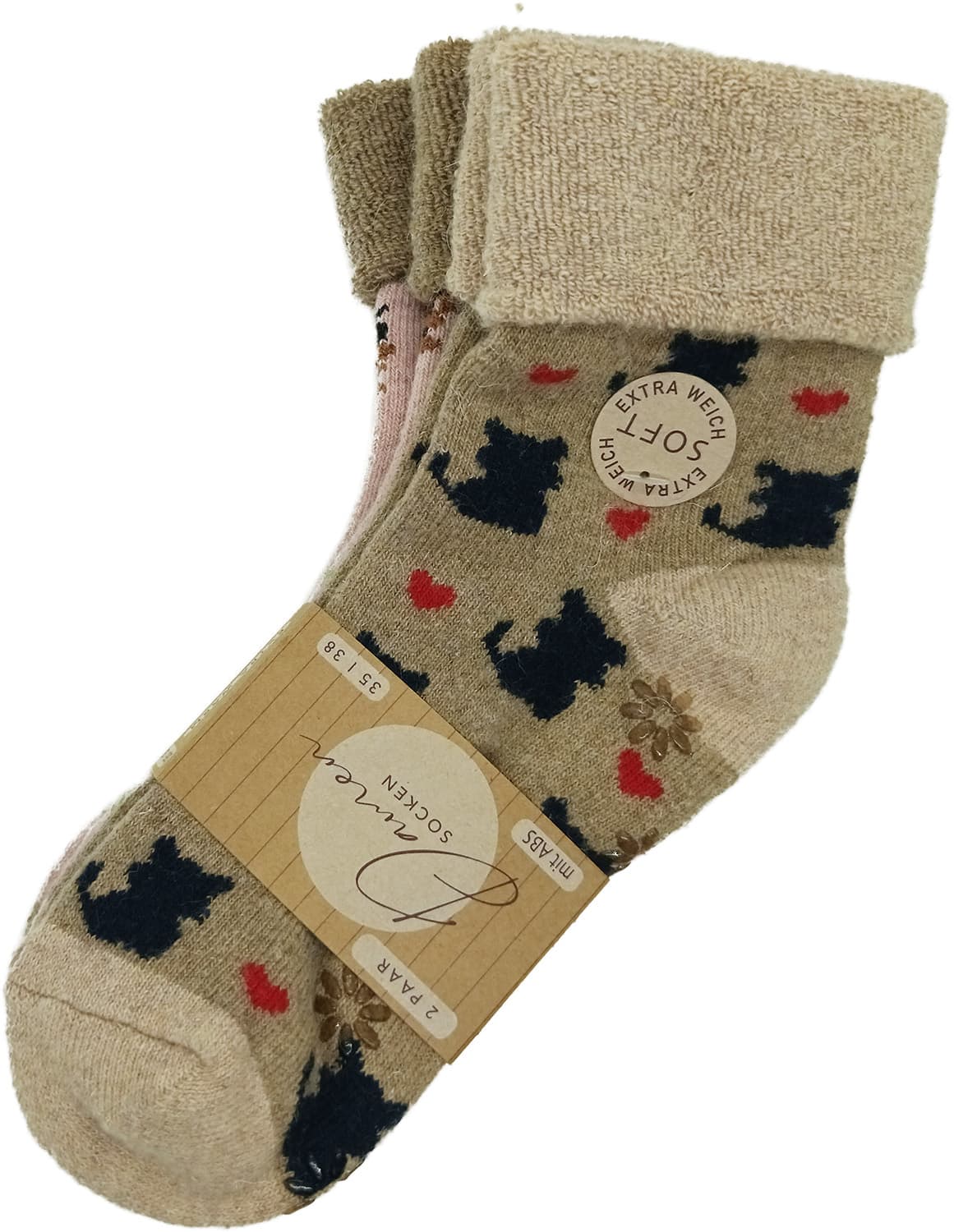 Damen ABS-Kuschelsocken 2er Pack