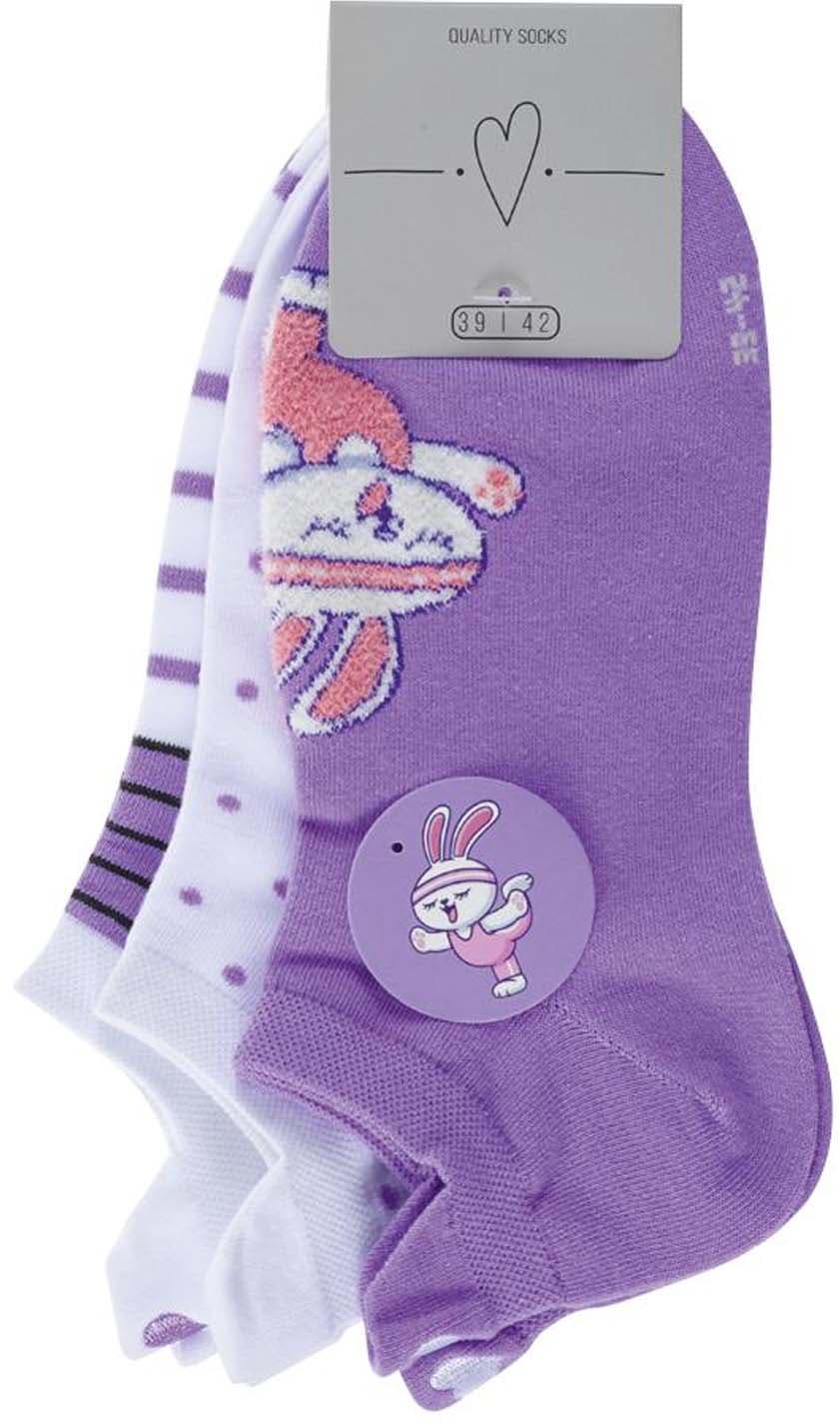Damen Sneaker Fun Stickerei 3er Pack