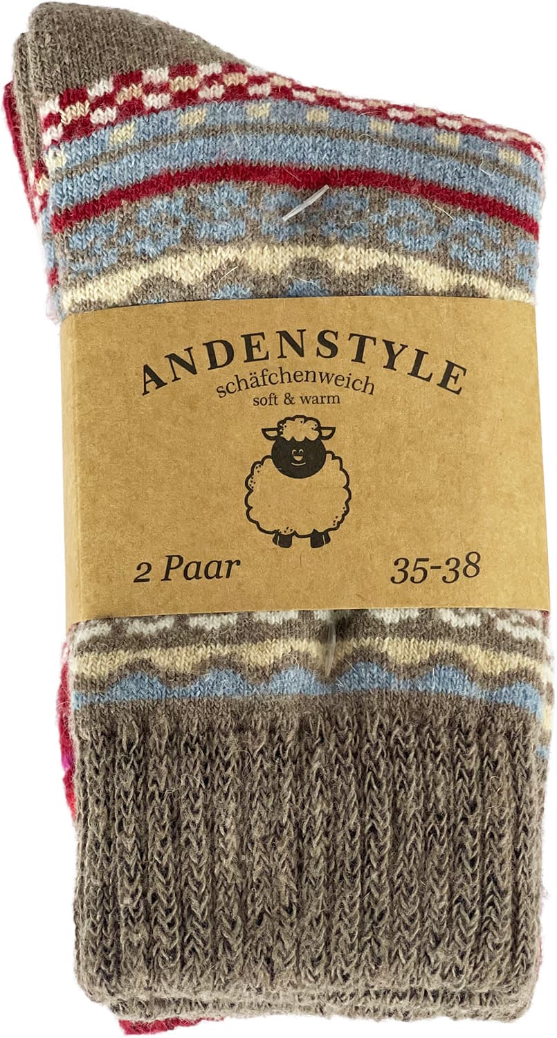 Damen Wintersocken Andenstyle 2er Pack