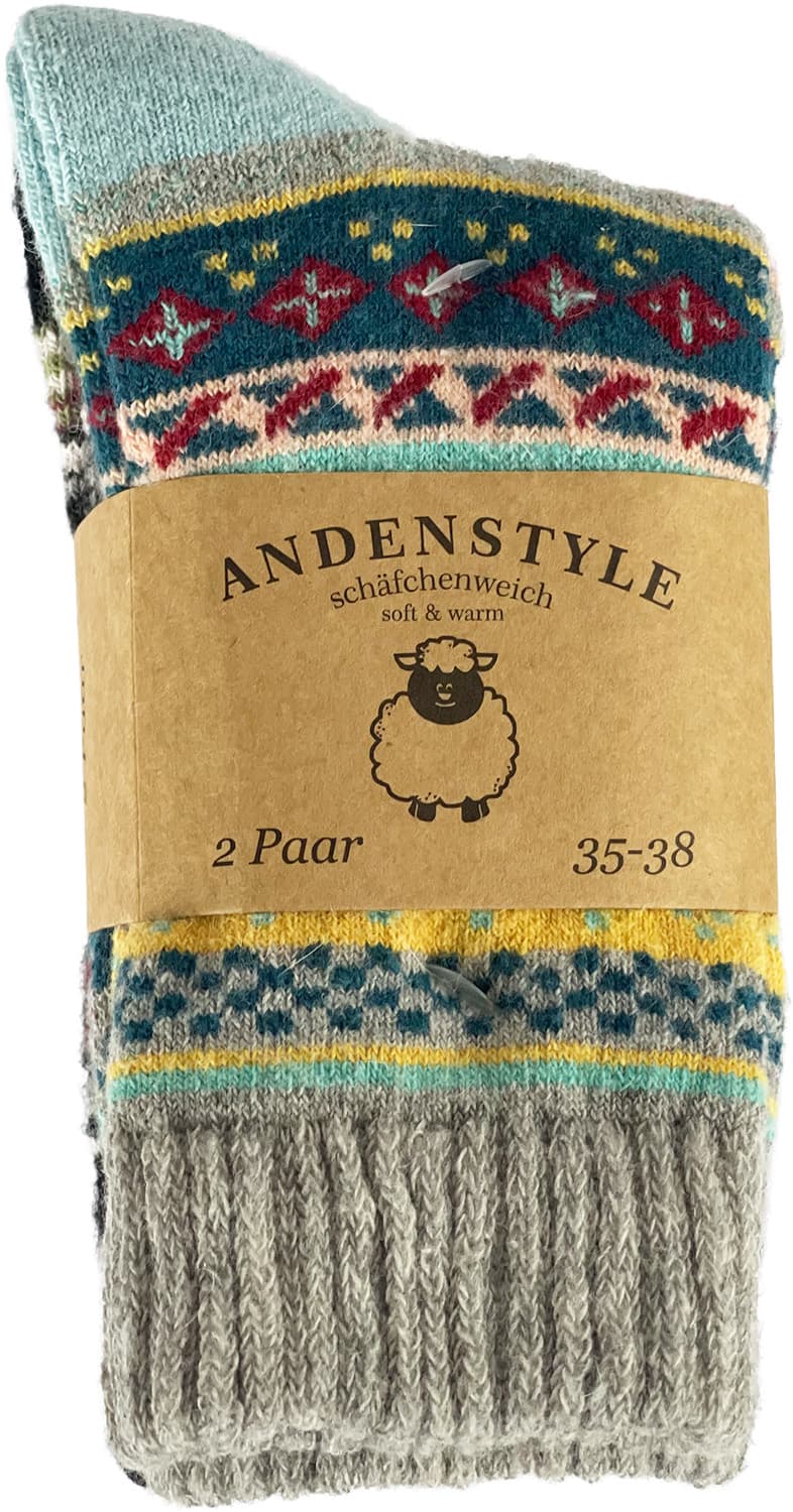 Damen Wintersocken Andenstyle 2er Pack
