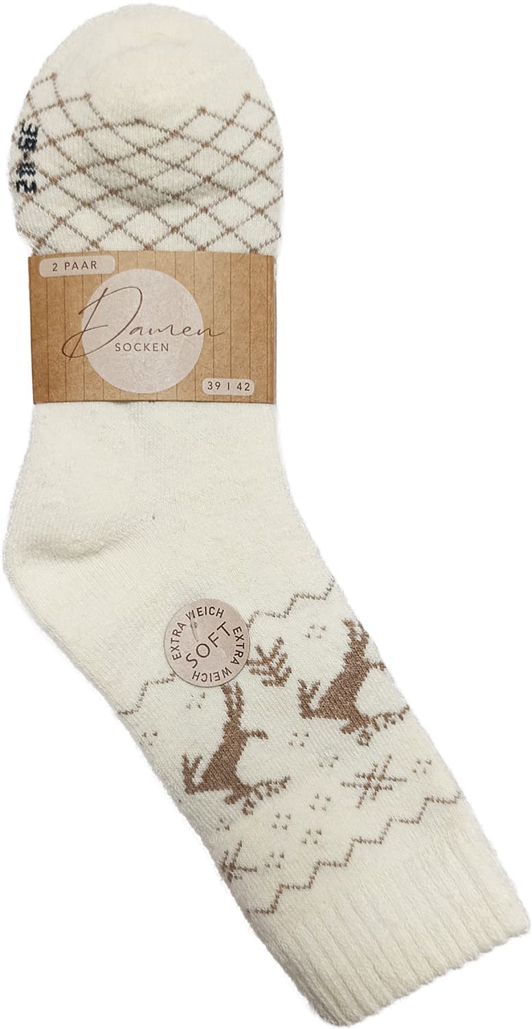 Damen Wollsocken Hirsch 2er Pack