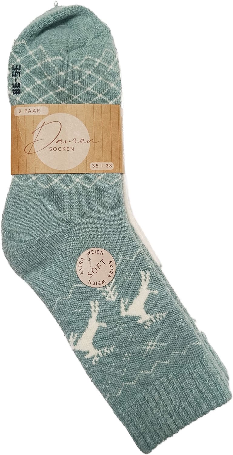 Damen Wollsocken Hirsch 2er Pack