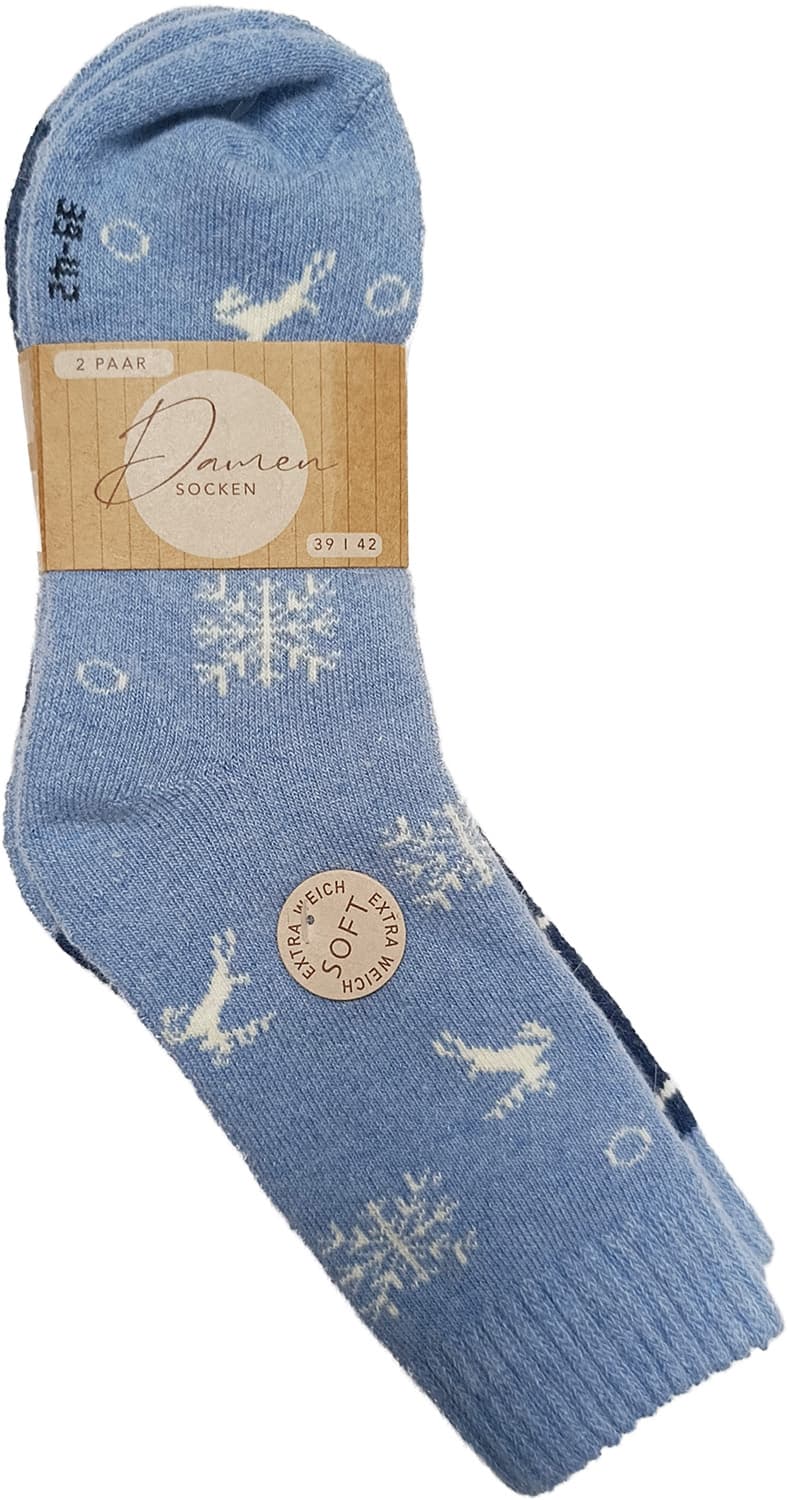 Damen Wollsocken Hirsch 2er Pack