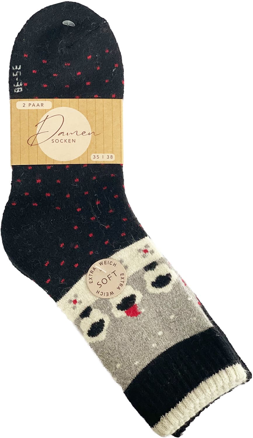 Damen Socken mit Schafwolle 2er Pack